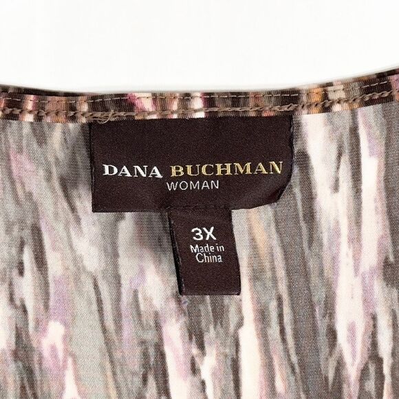 Dana Buchman Plus Size 3X Dress Shift‎ Sleeveless Brown Knee Length Drape 848 - Picture 8 of 9